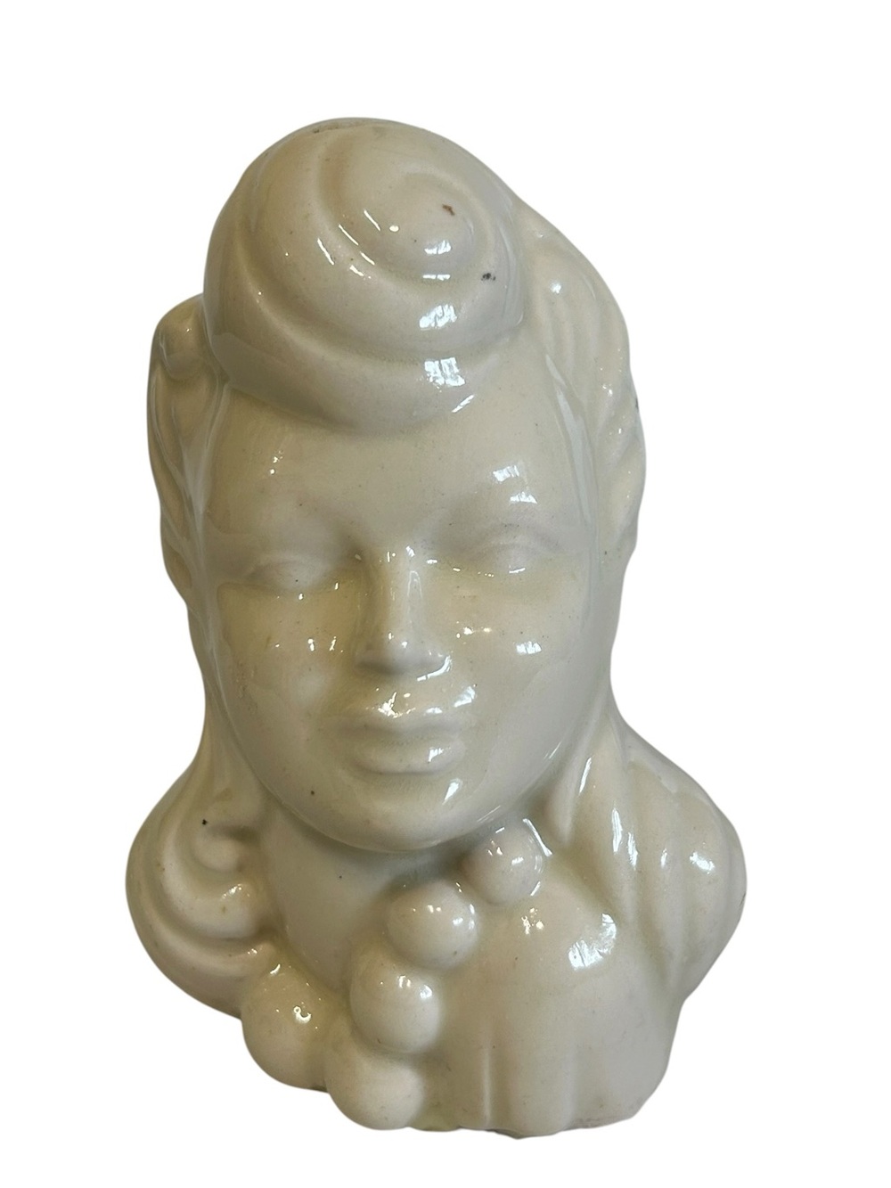 Vintage Heavy Ceramic Glamour Girl Head Vase